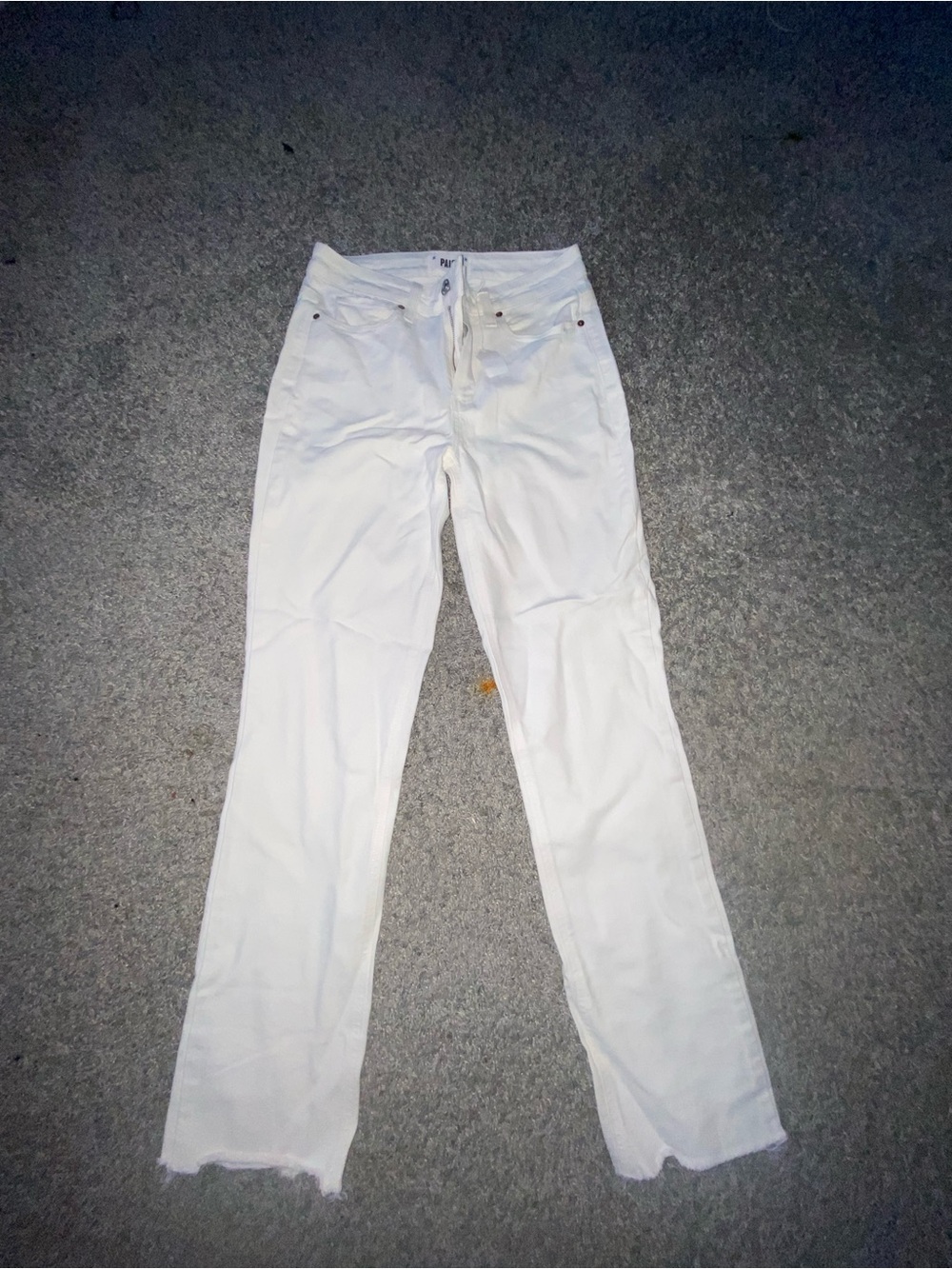 PAIGE White Straight-Leg High-Rise Jeans